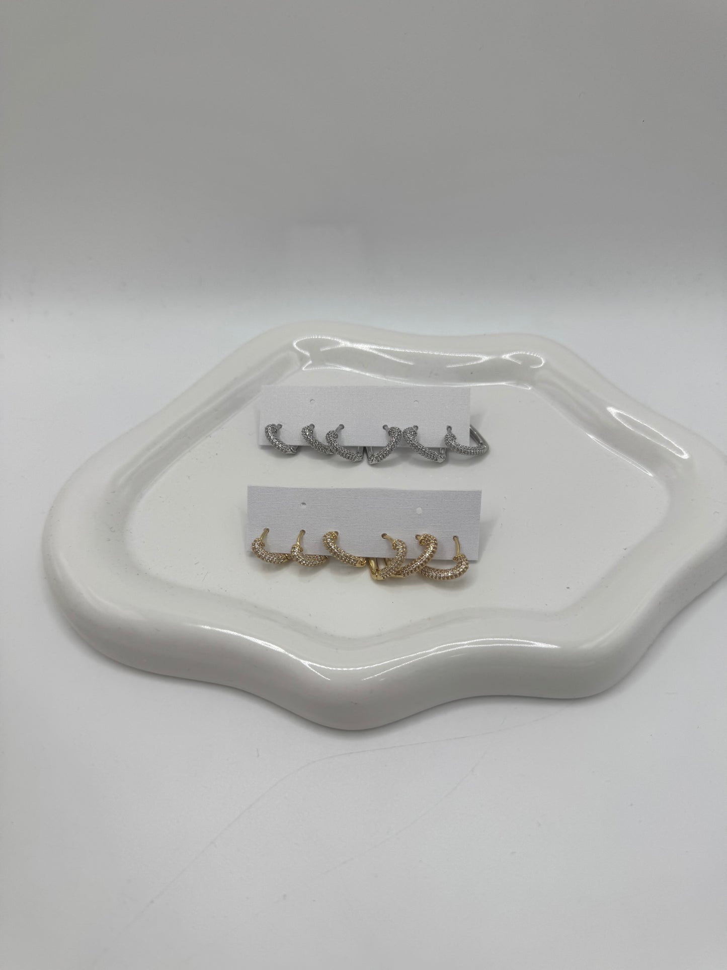 Set Hoops cuore pavè slim