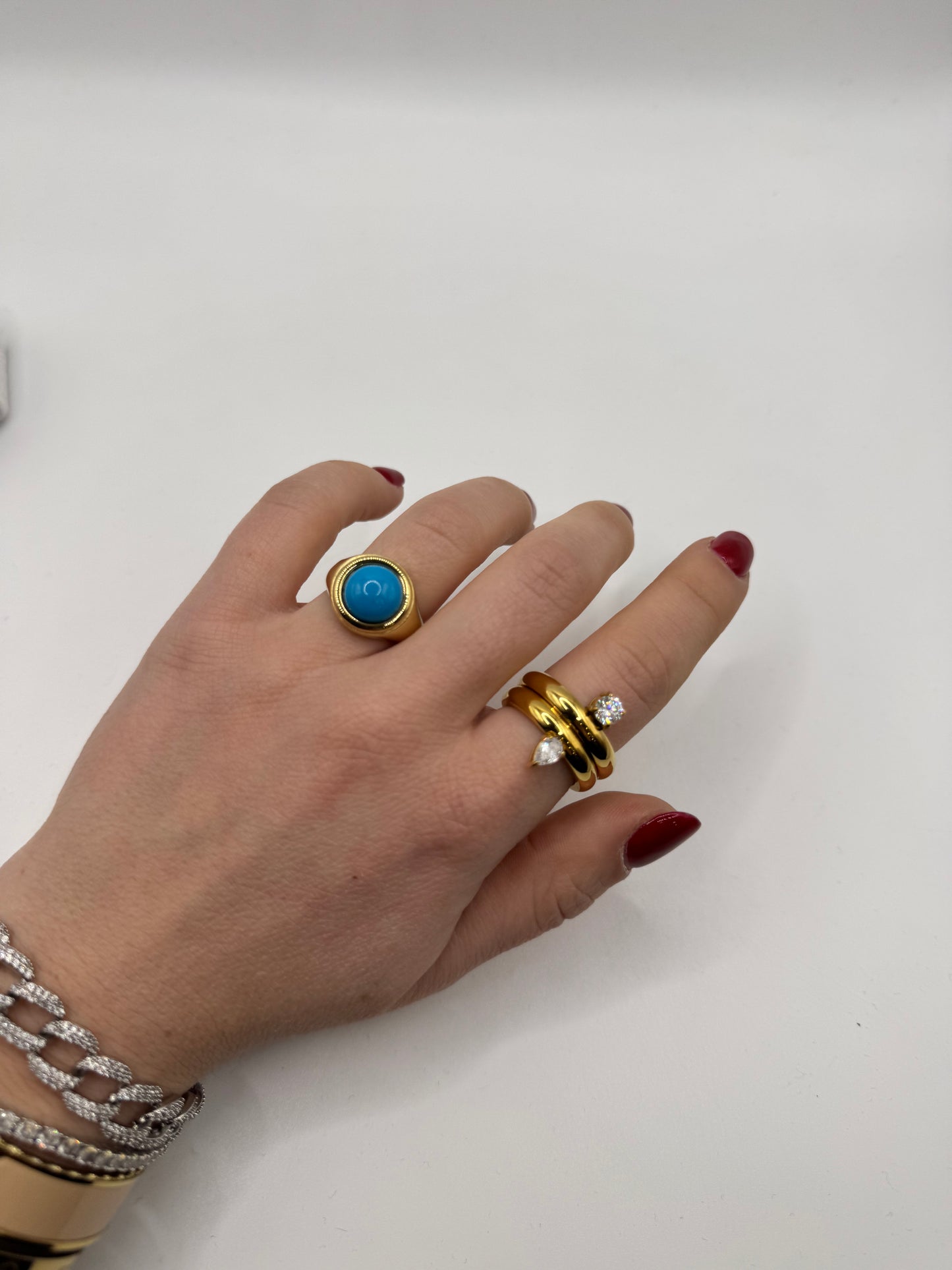 Anello sigillo turchese