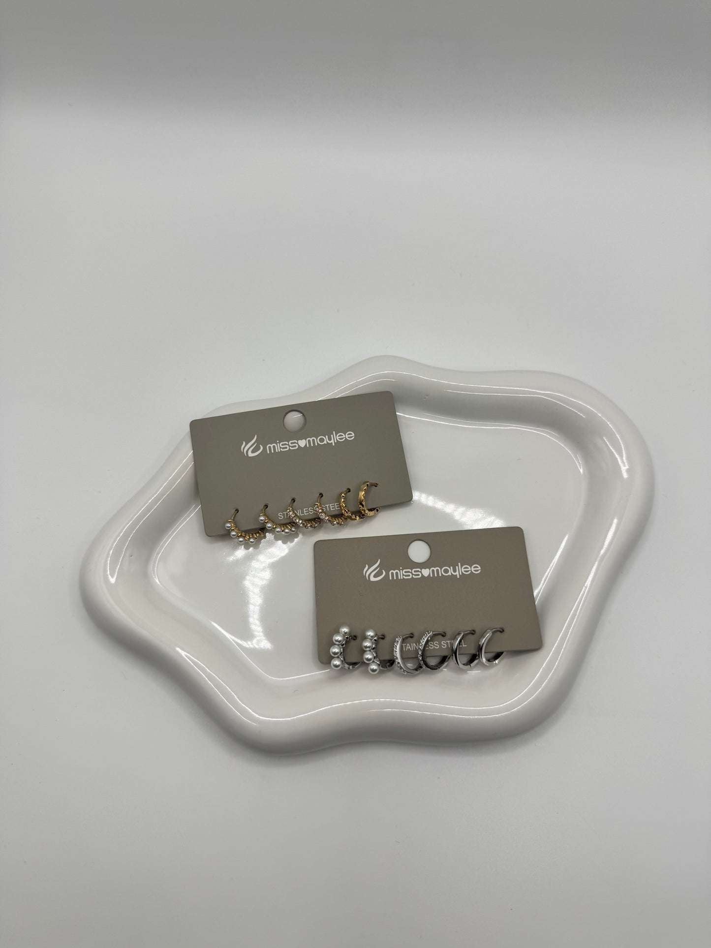 Set Mini hoops perline