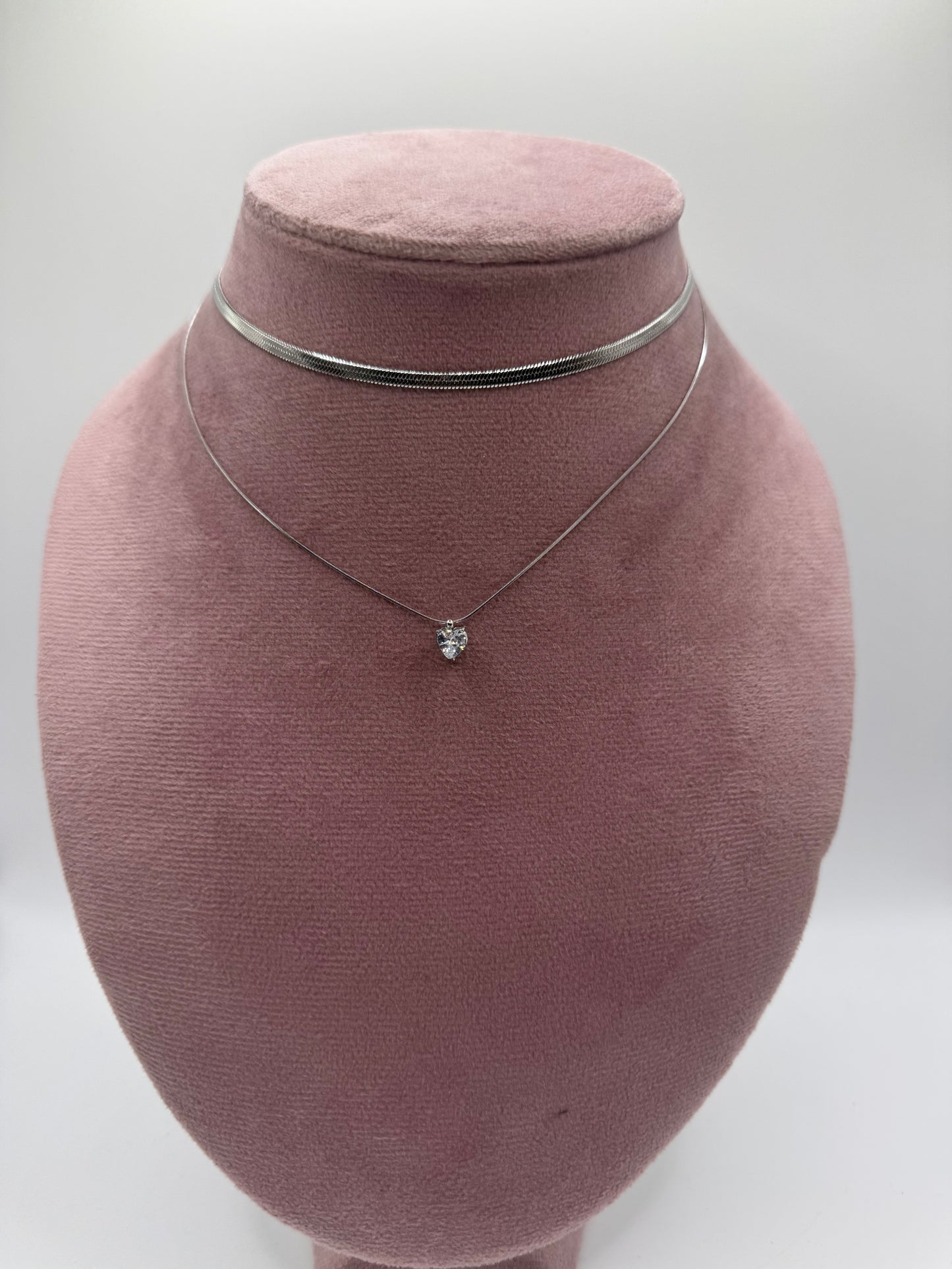 Collana doppio filo heart