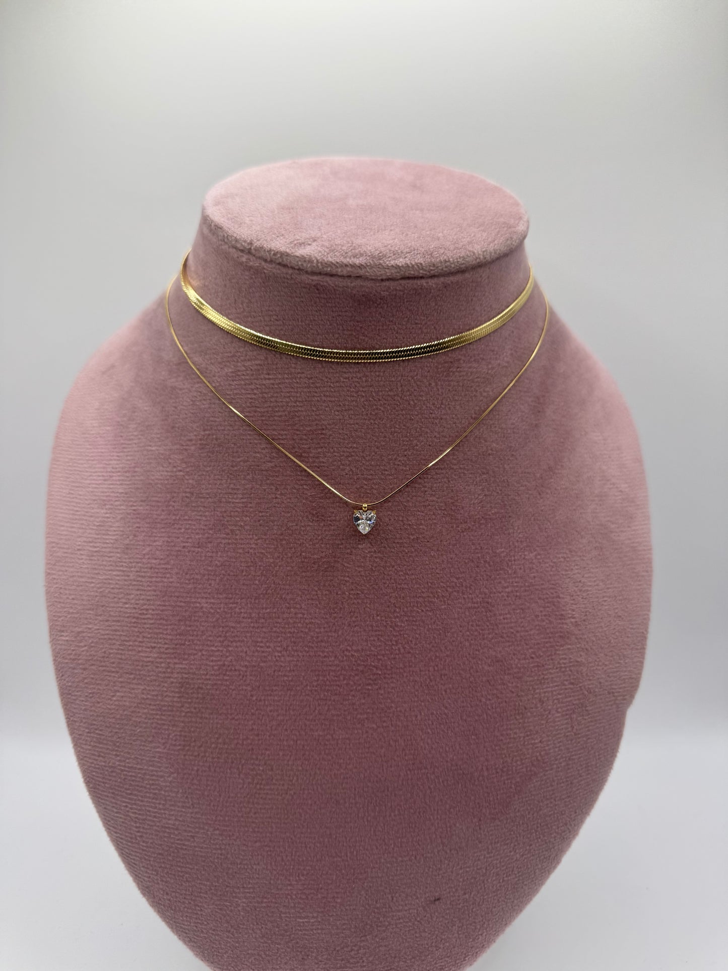Collana doppio filo heart