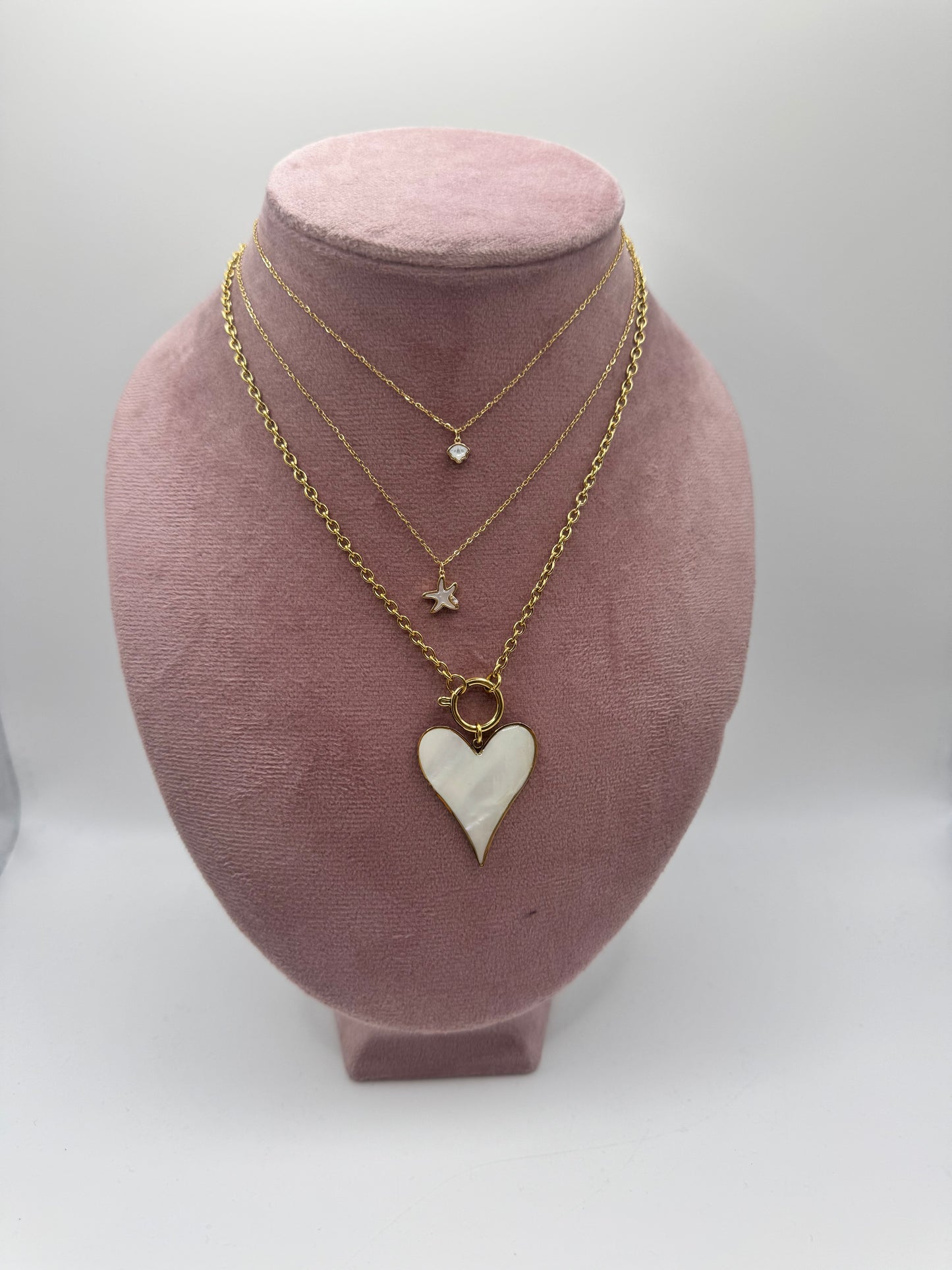 Collana doppio filo madreperlata