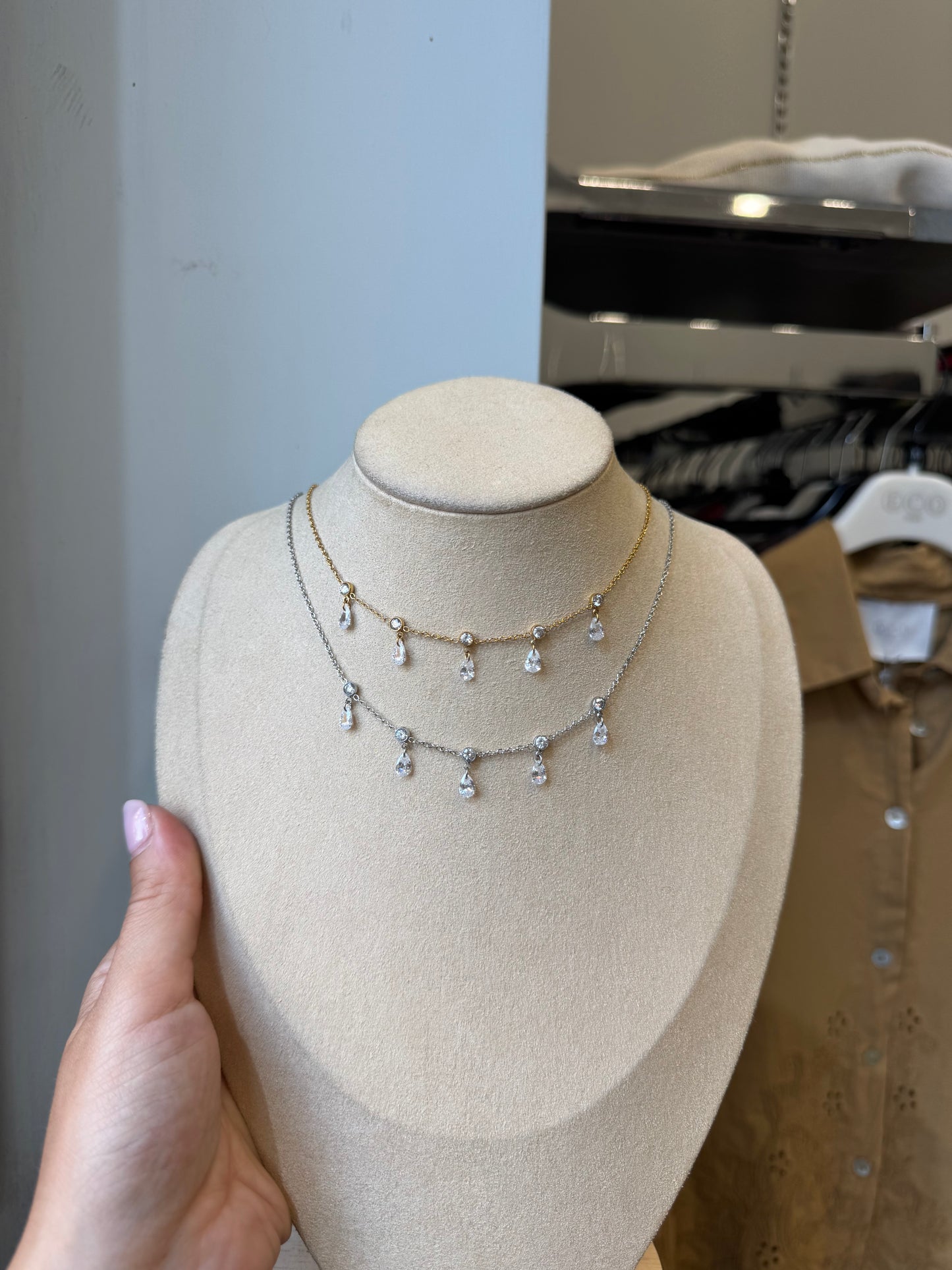 Girocollo cristalli nudi pendant