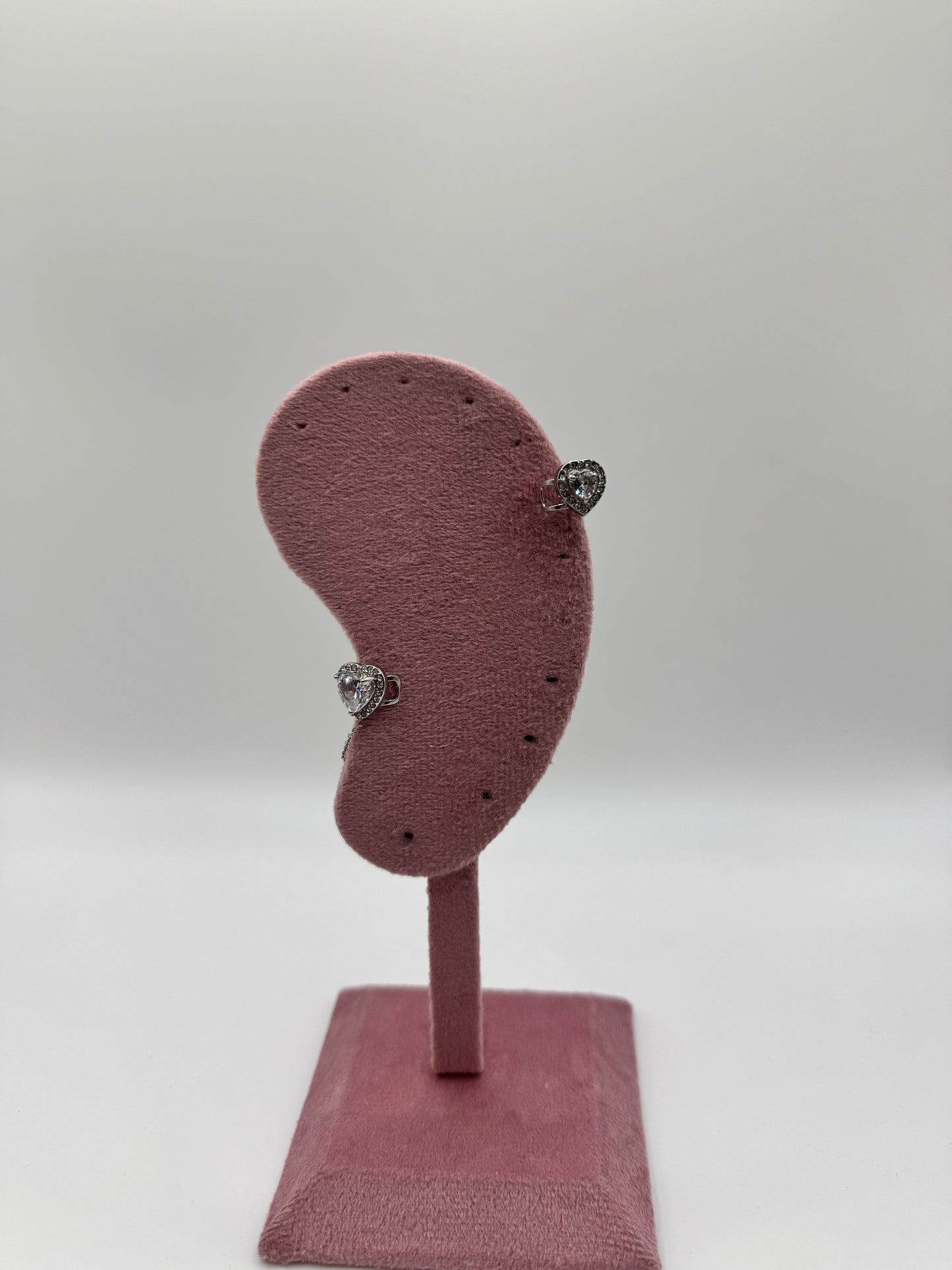 earcuff diamond heart drop