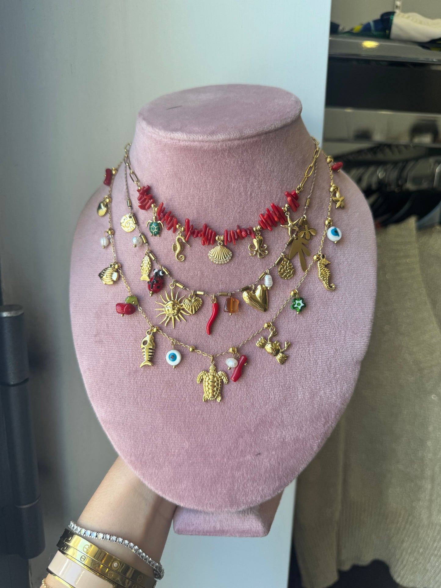 Collana mykonos versione corallo