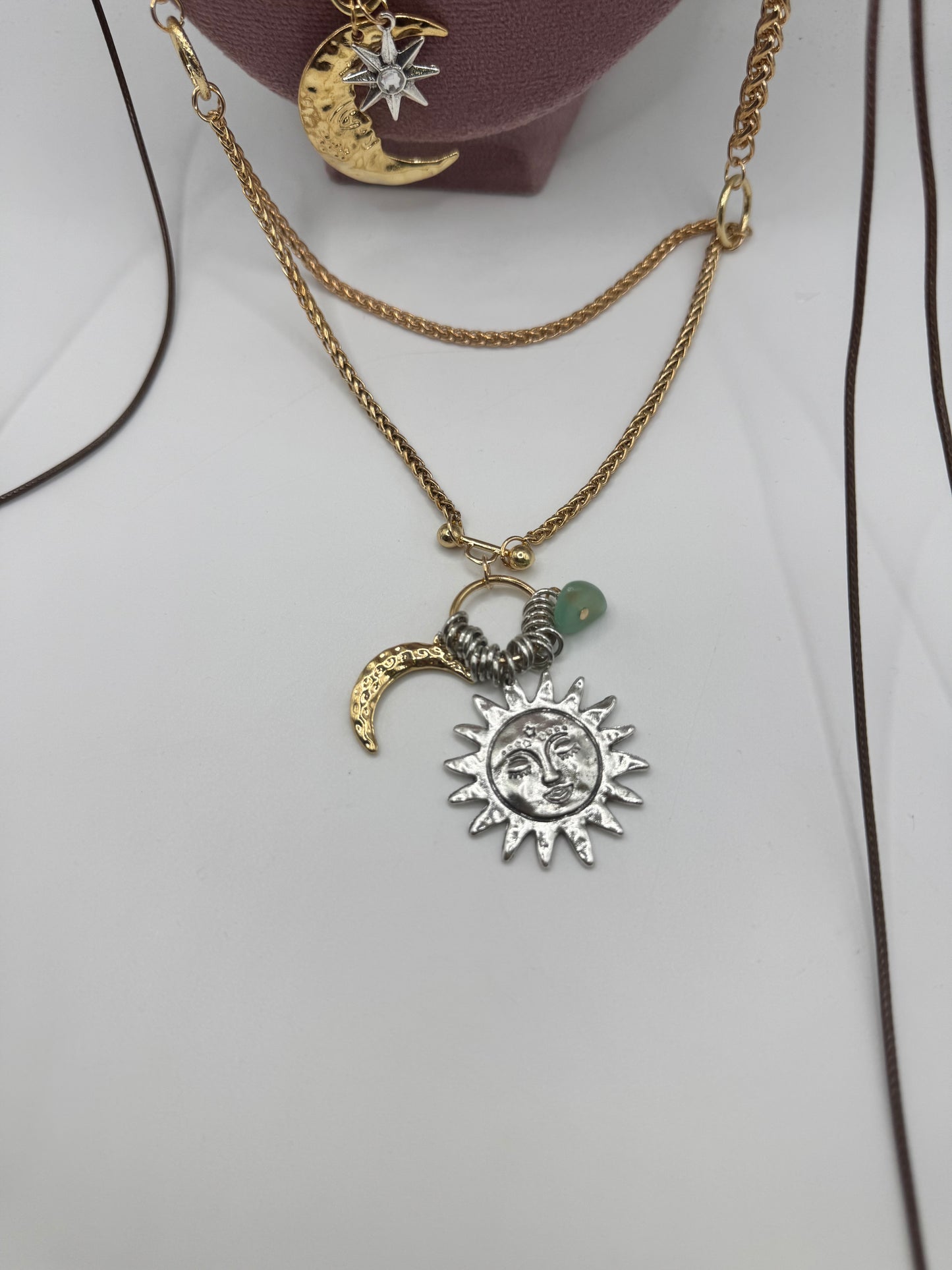Collana sole e luna chocolate