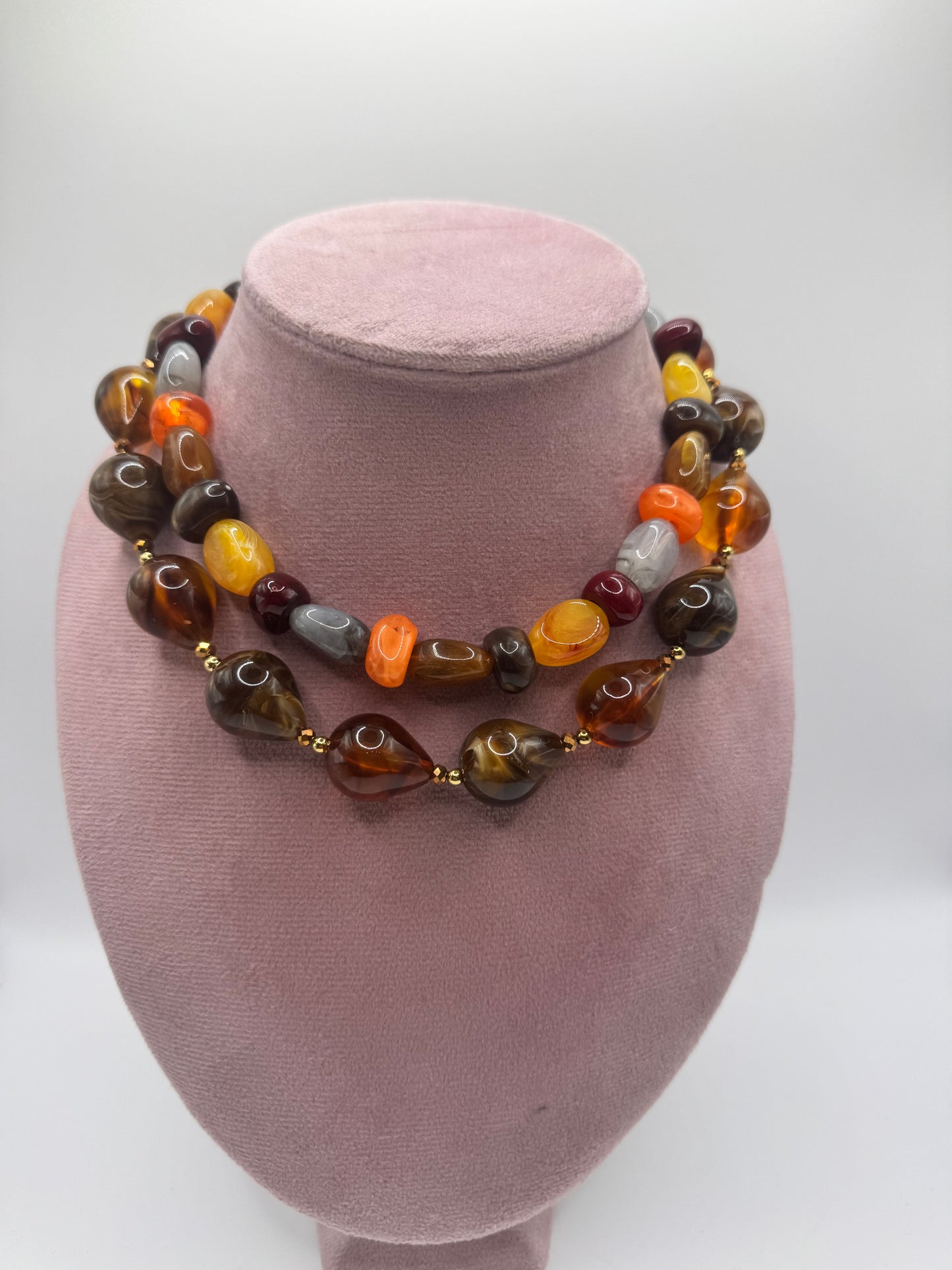 Collana pietre arancio