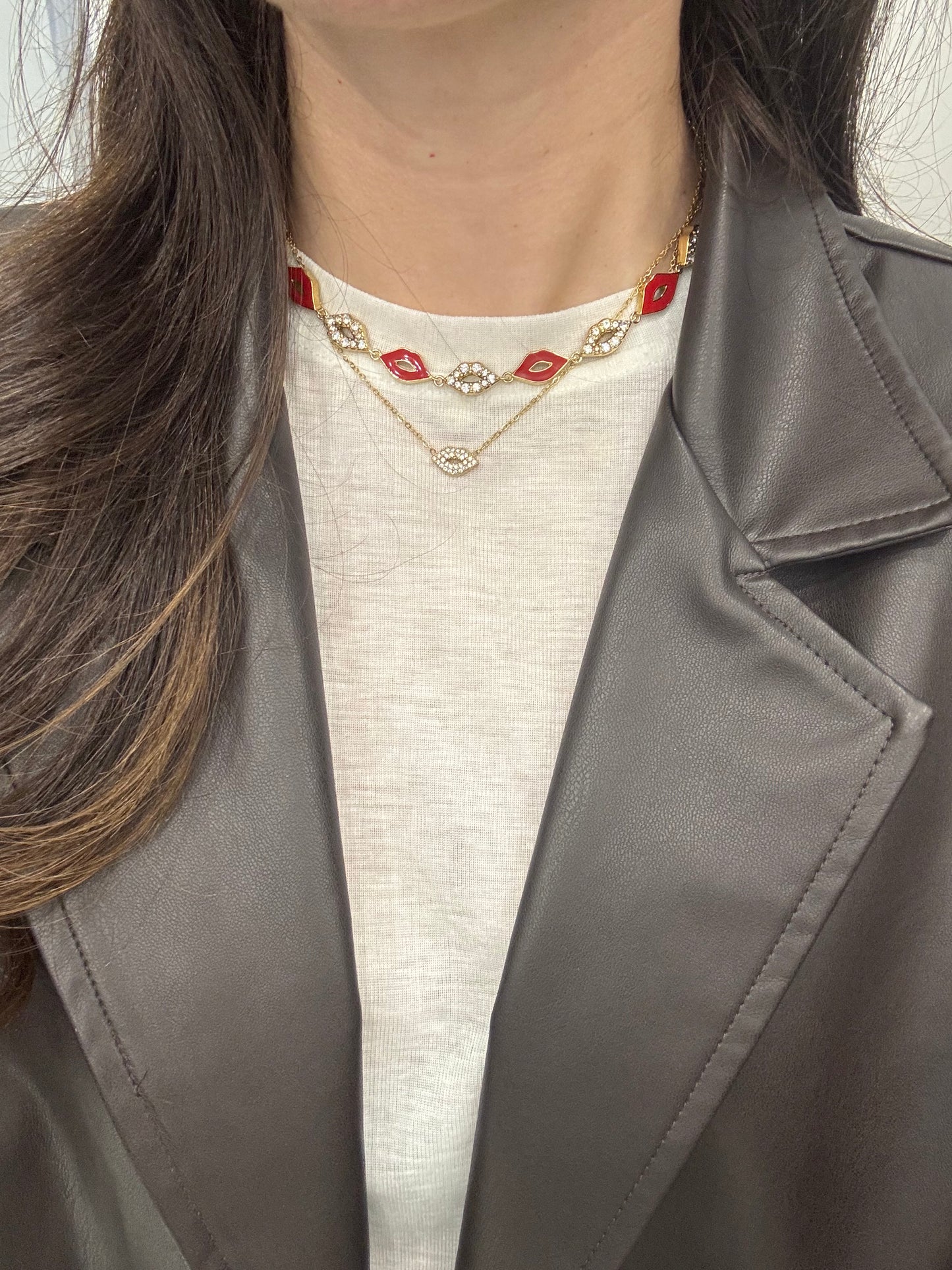 Collana bacetto pavè