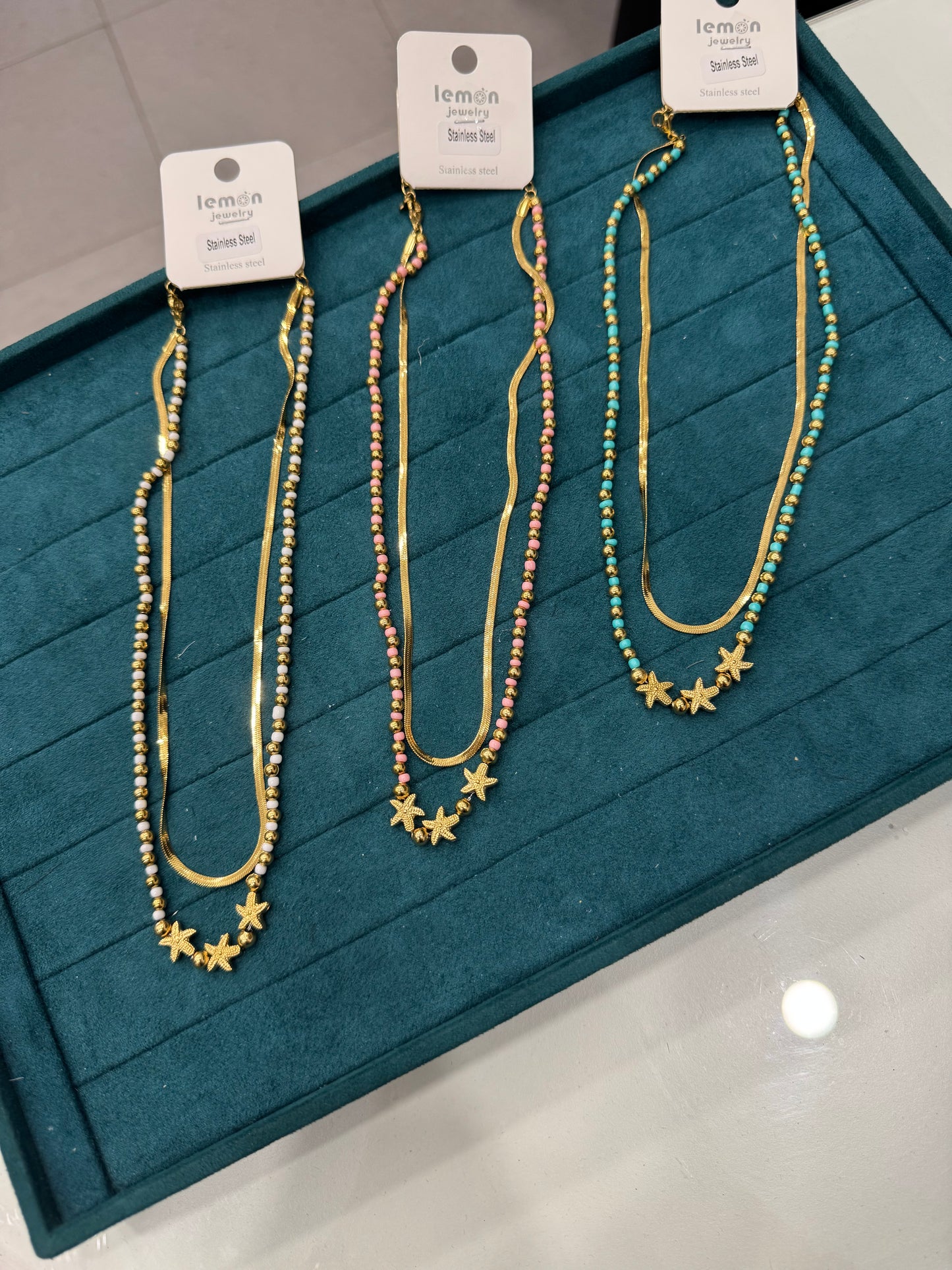 Collana doppio fil stelle marine