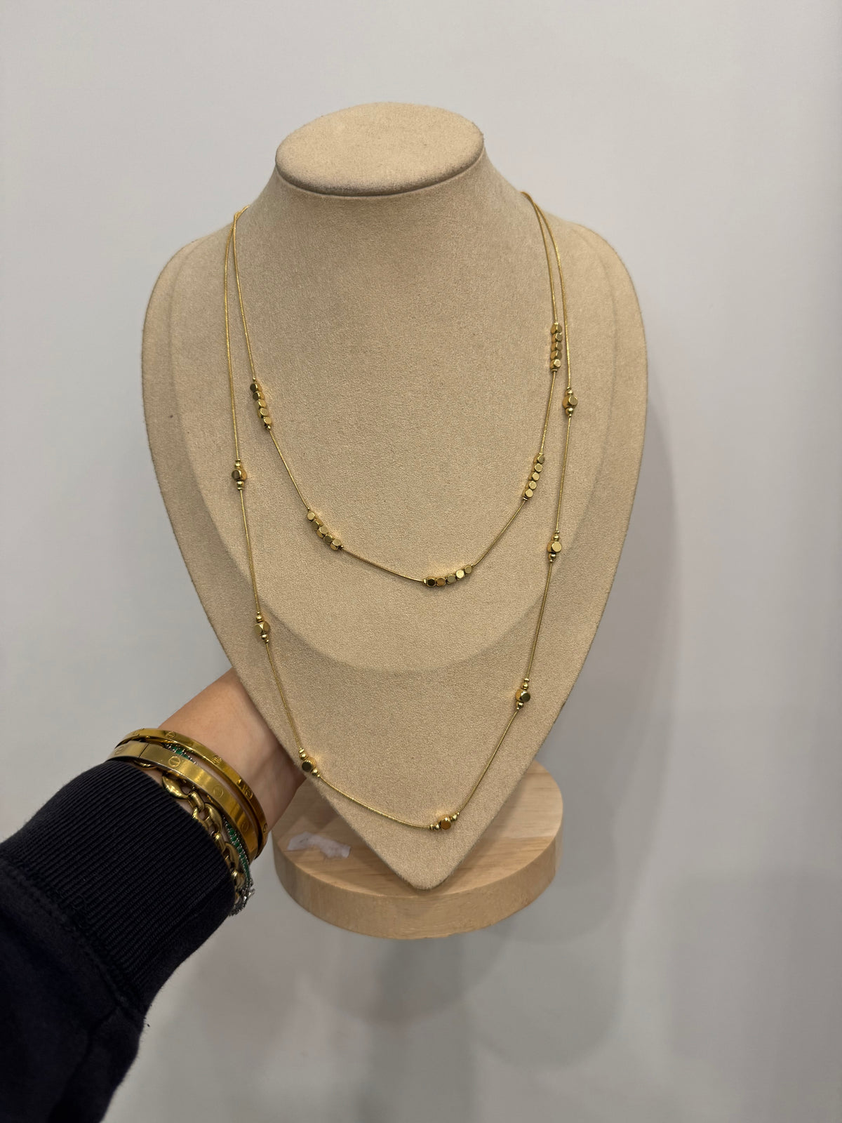 Collana dado luminoso alternato doppio filo