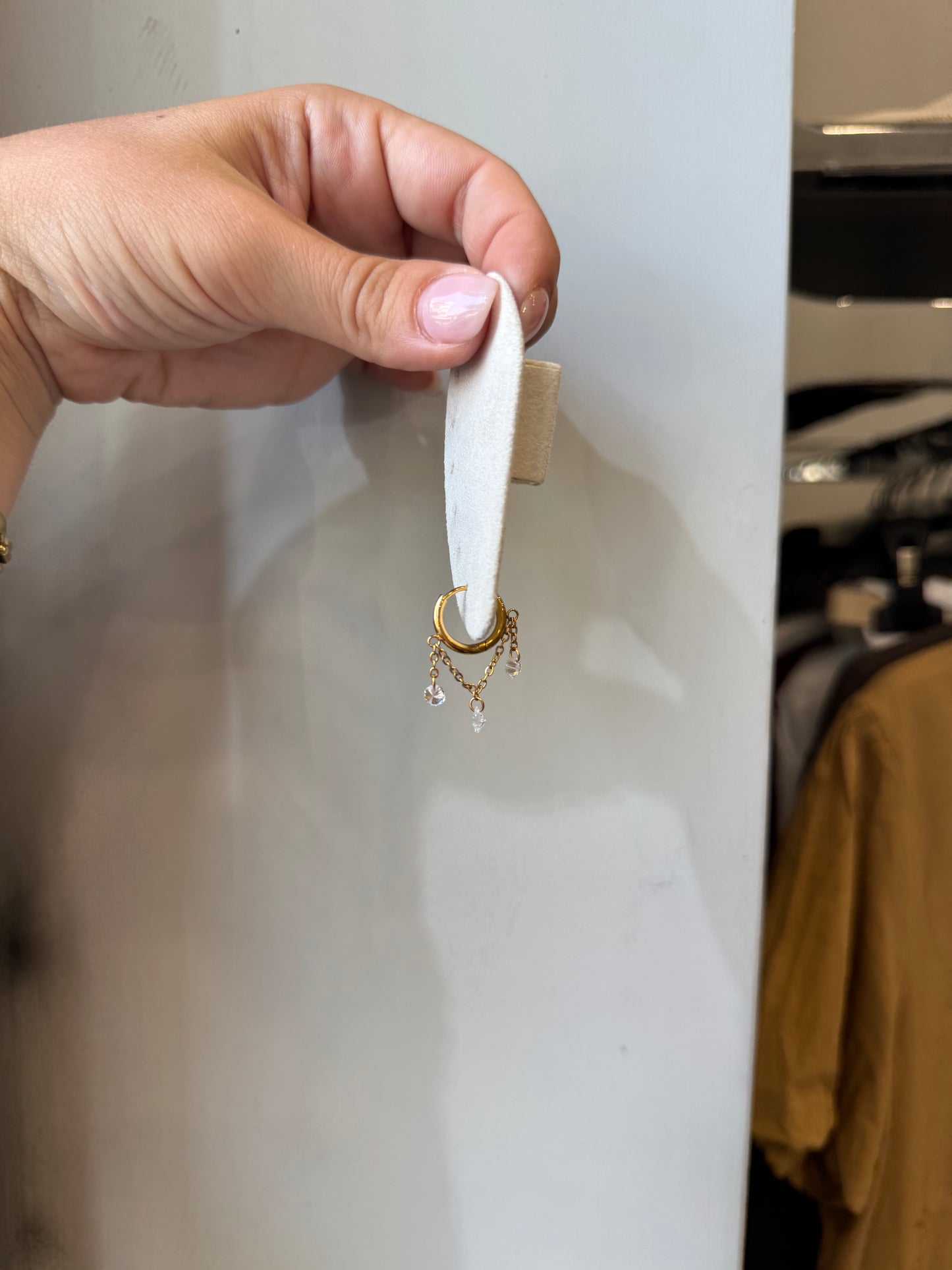 Hoops cristallo nudo pendant