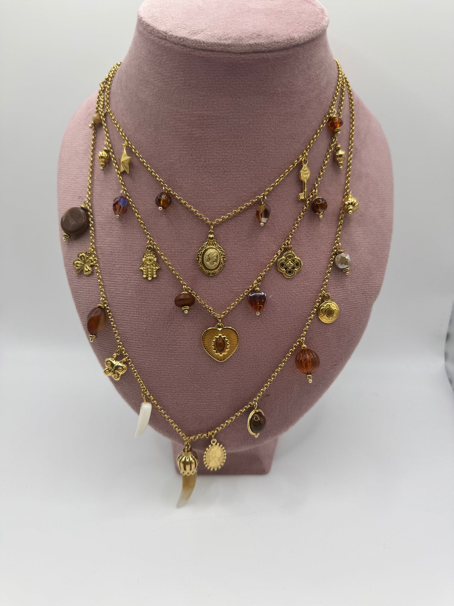 Collana 3 fili Brown