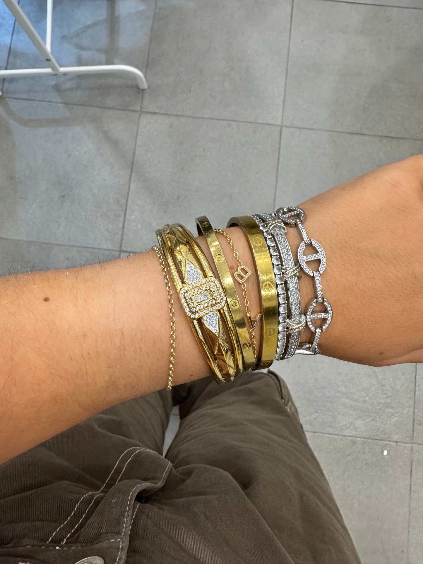 Bracciale manetta diamond Square