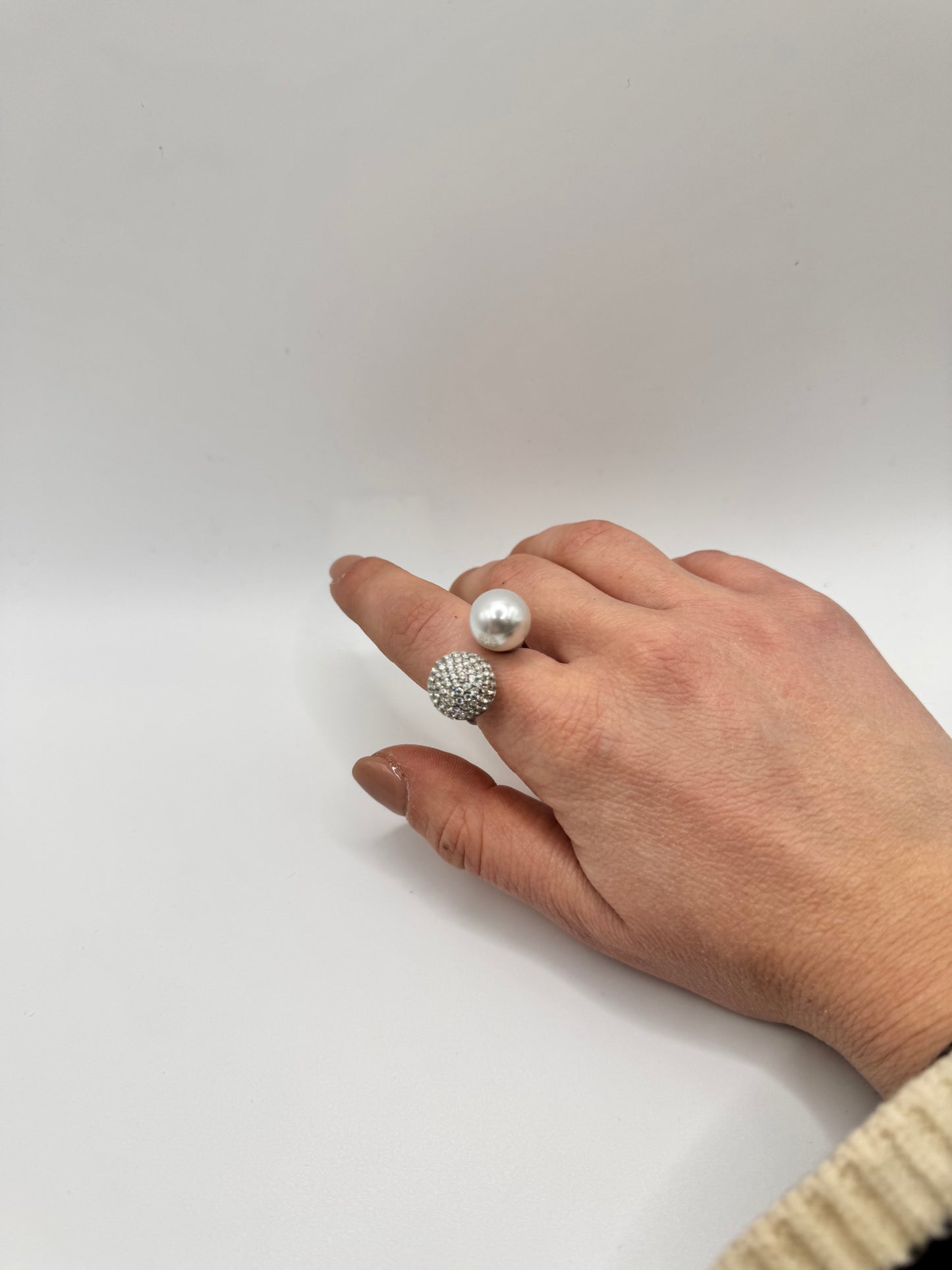 Anello big pearl and shine