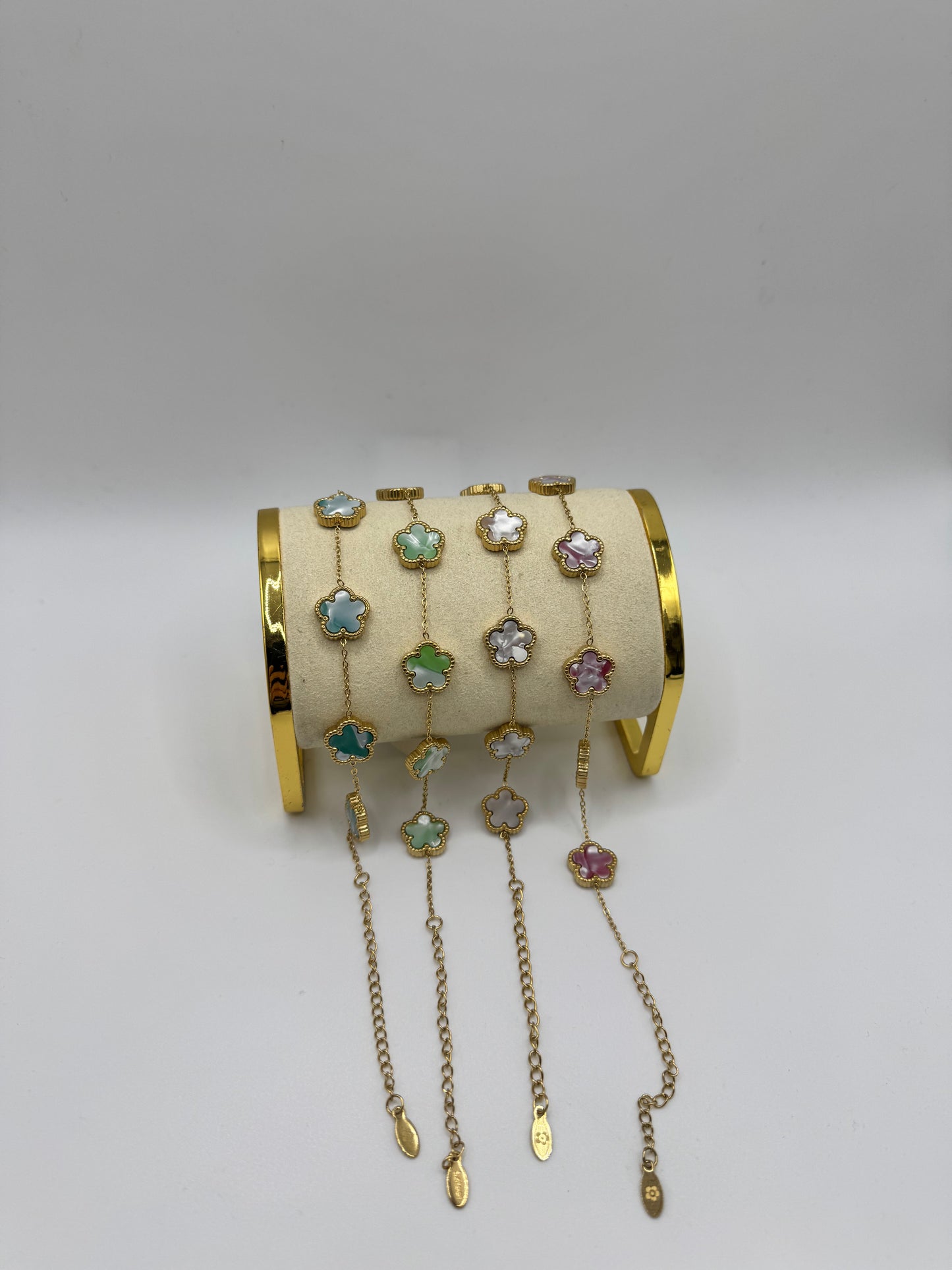 Bracciali fiori madreperlati pastello