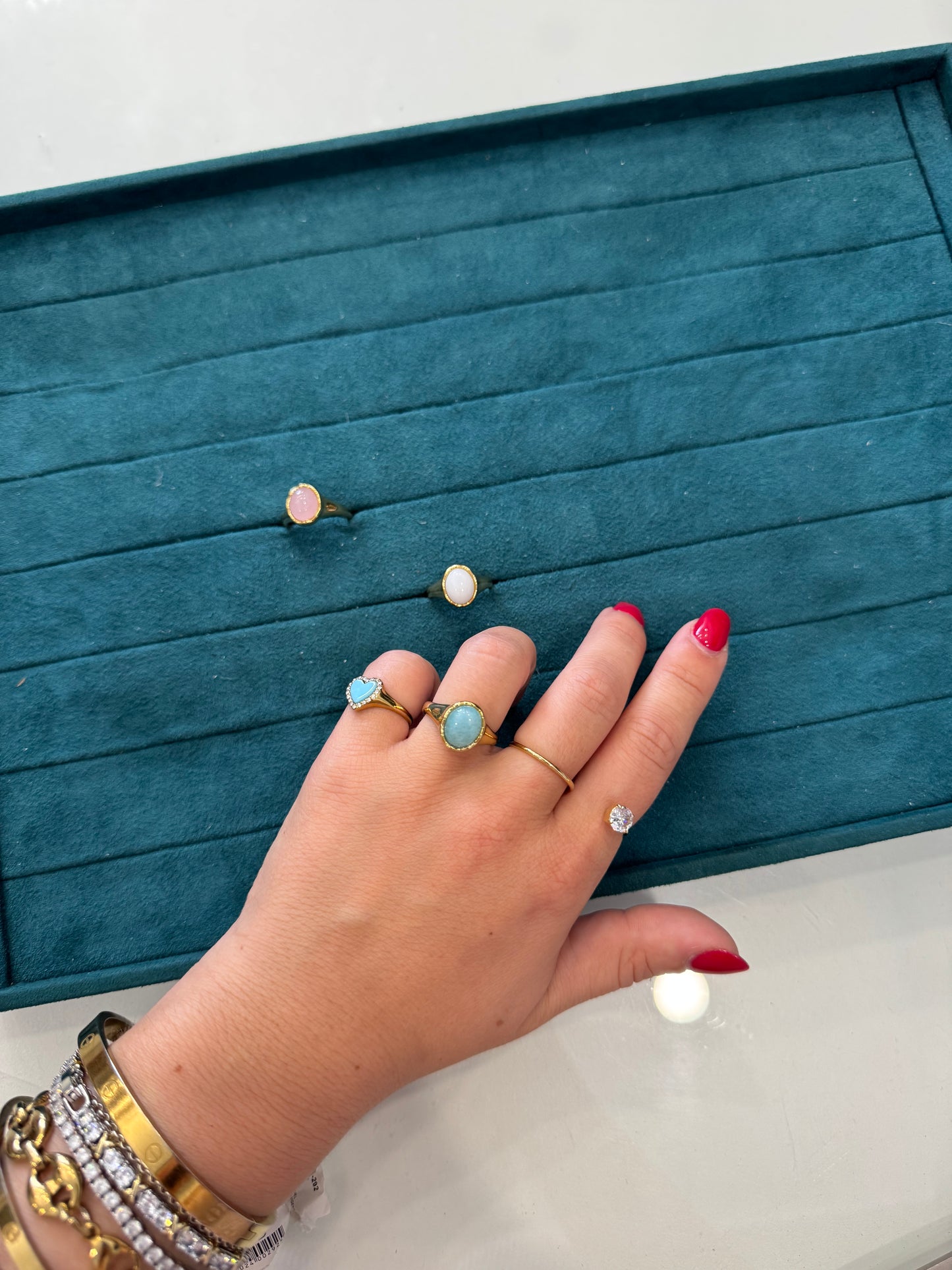 Anello mini ovale color