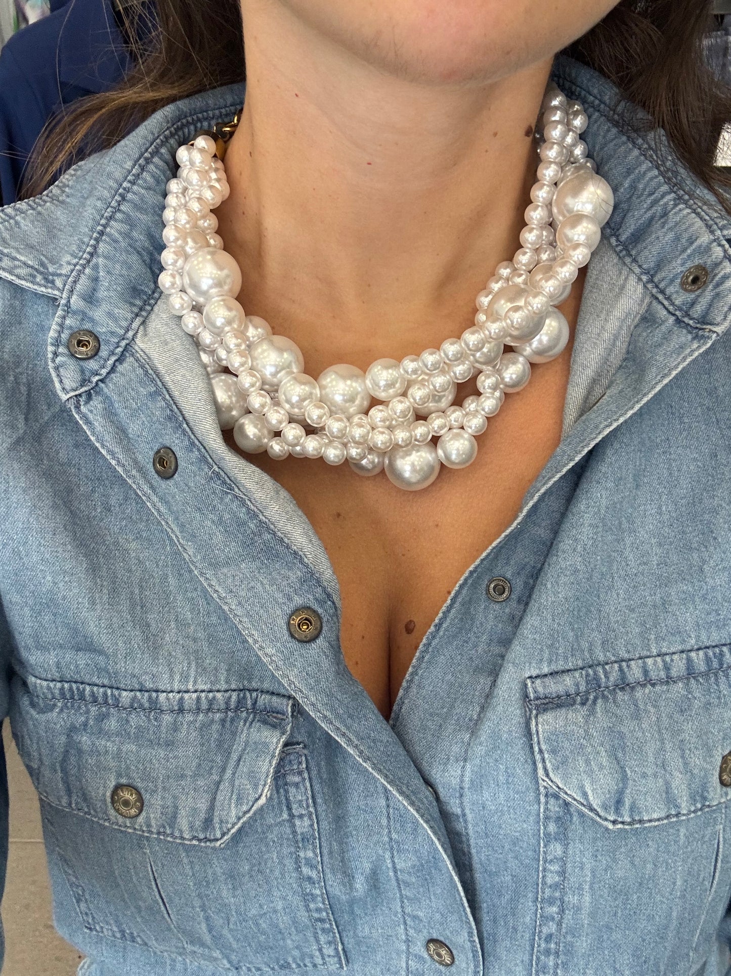 Collier bubbles pearl big