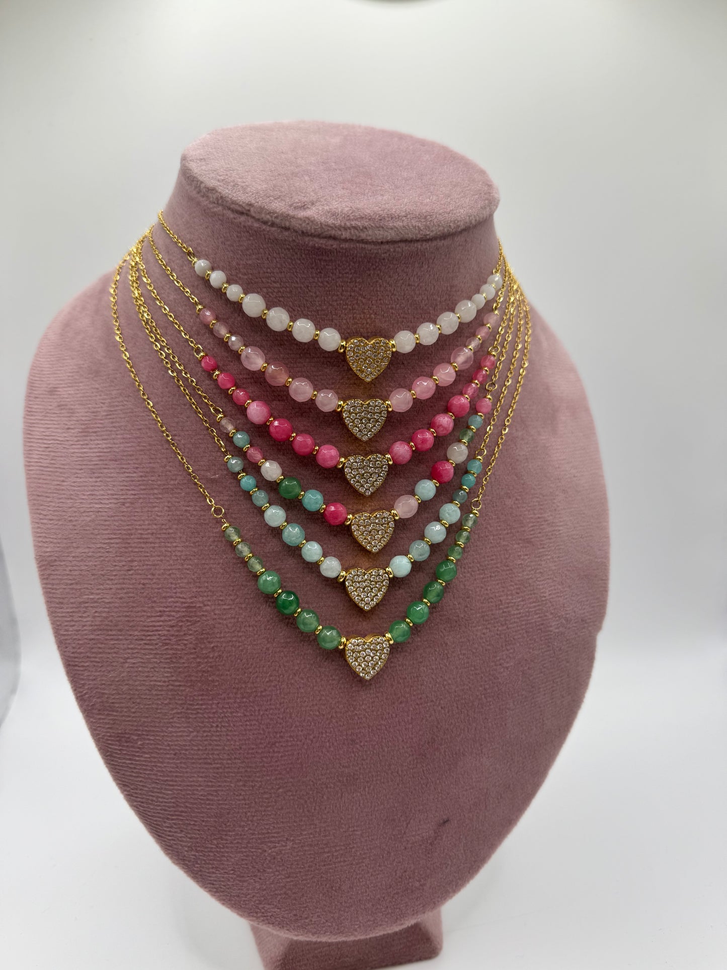 Collana Candy cuore pavè