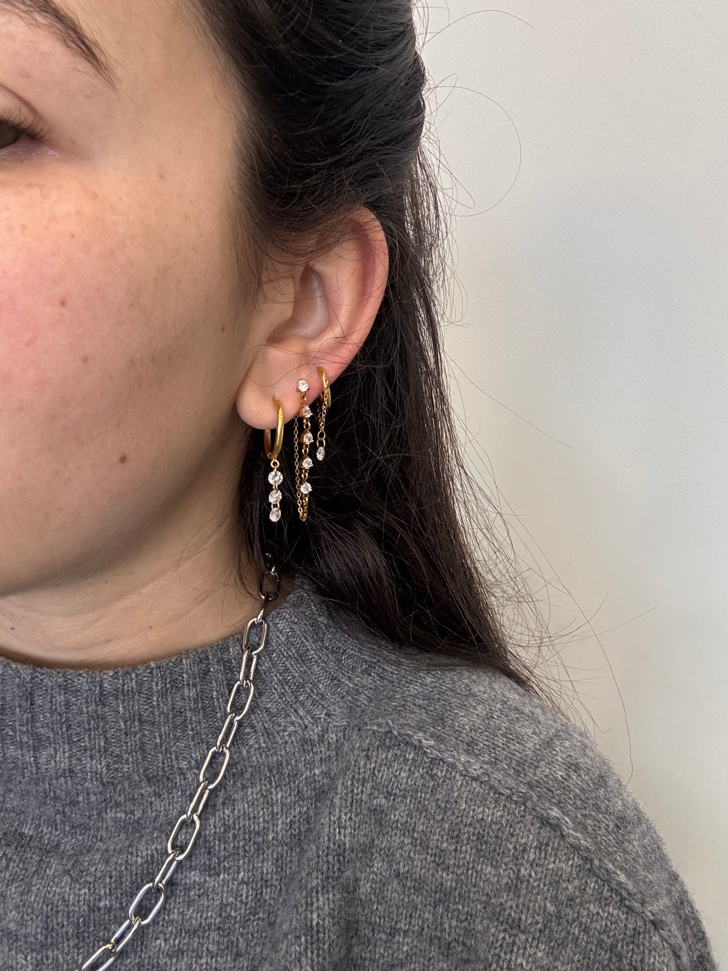 Mono orecchino pendant punti luce