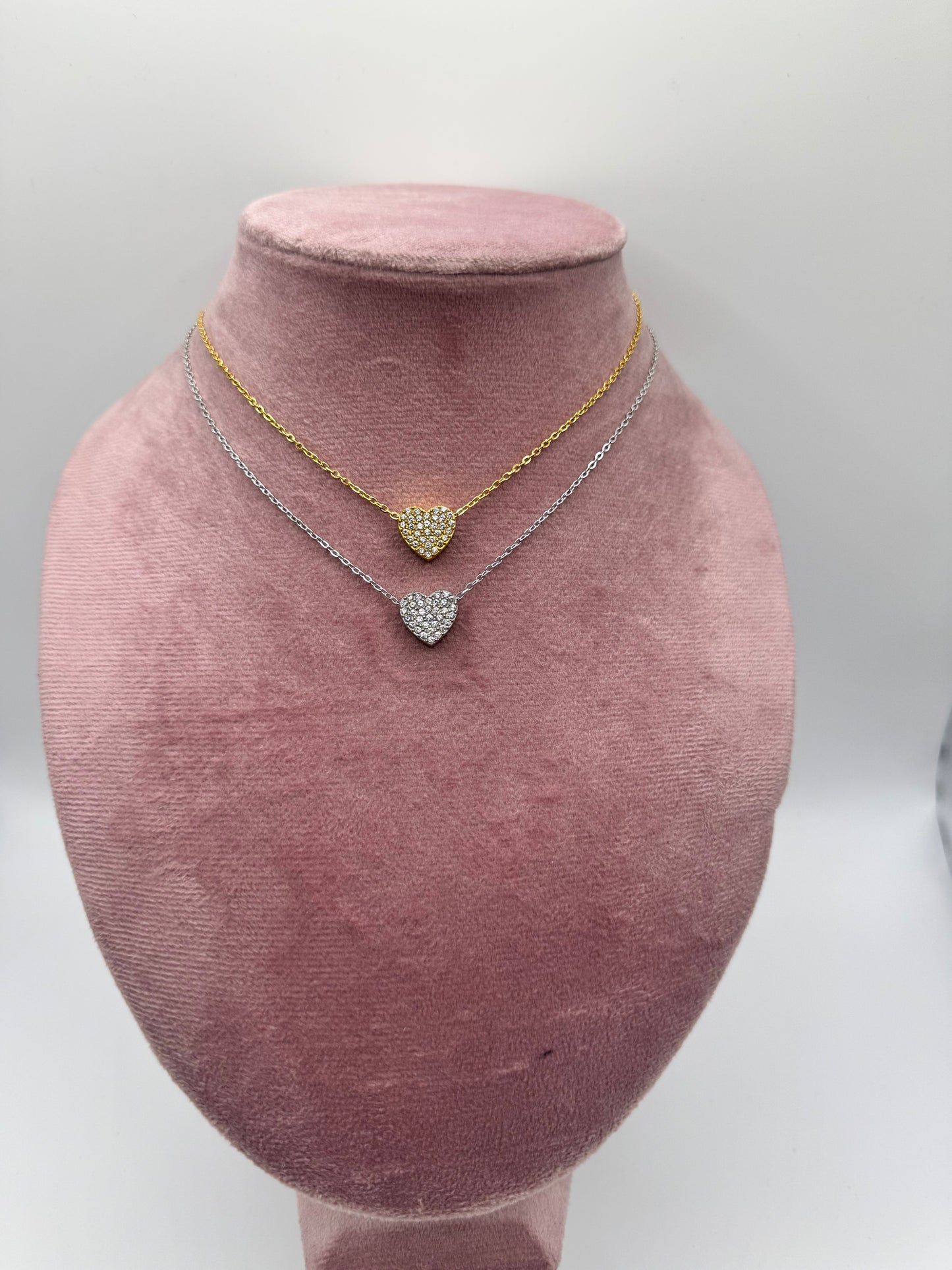 Collana cuore pavé