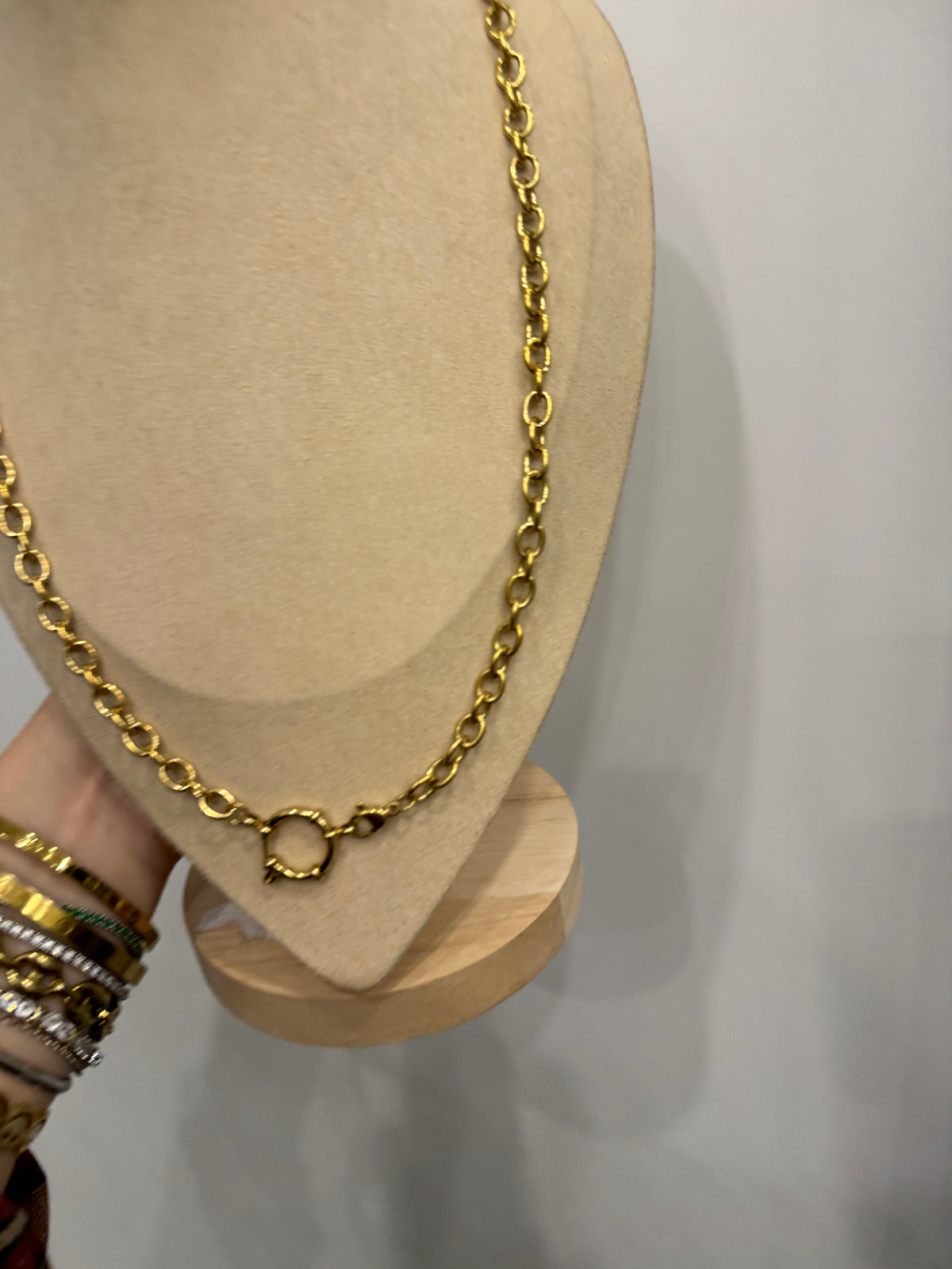 Collana catena con chiusura timone per charms
