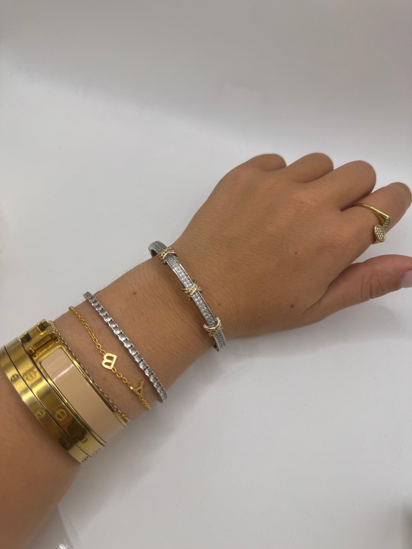 Bracciale rigido X bicolor