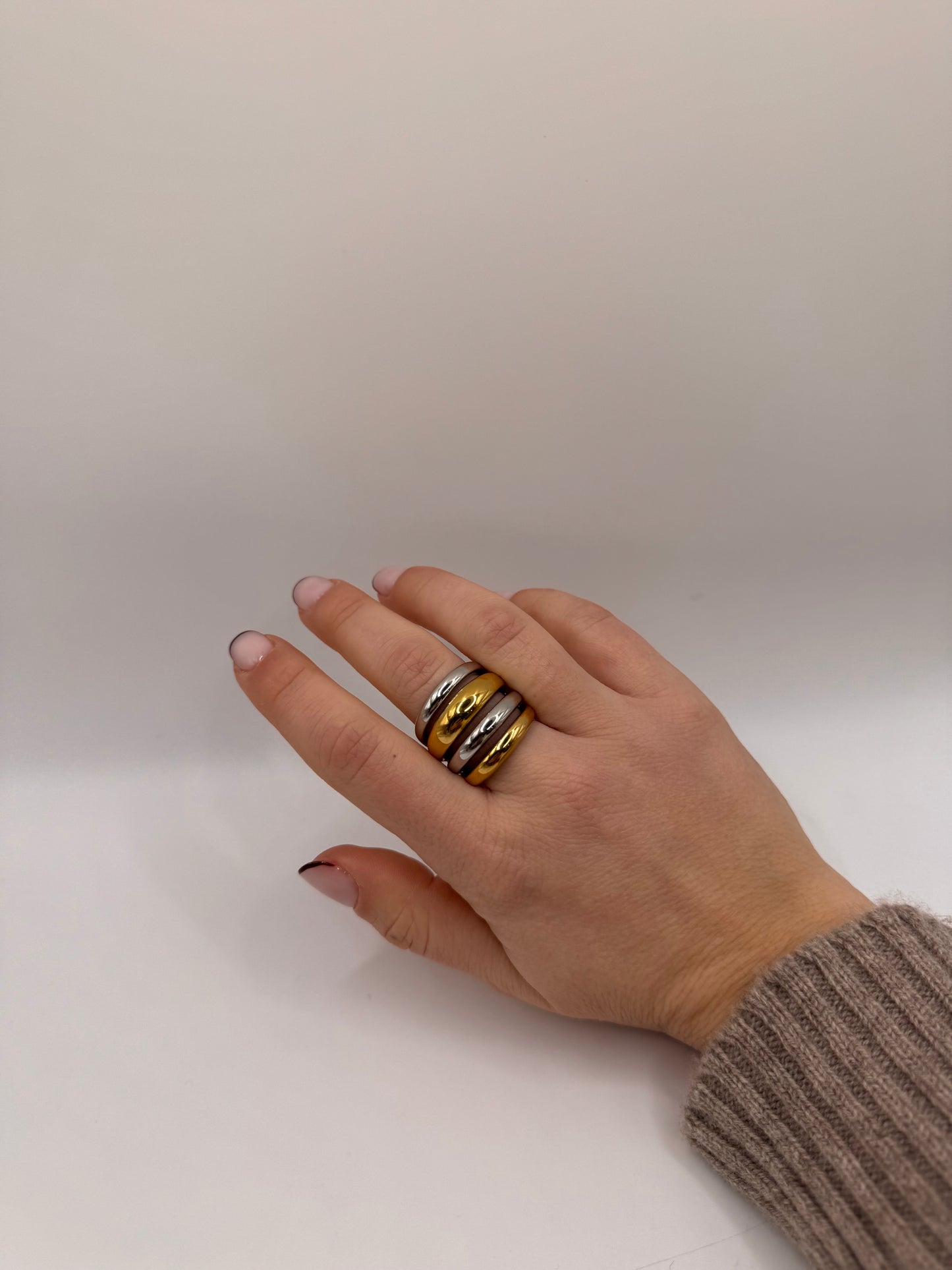 Anello fascia bicolore
