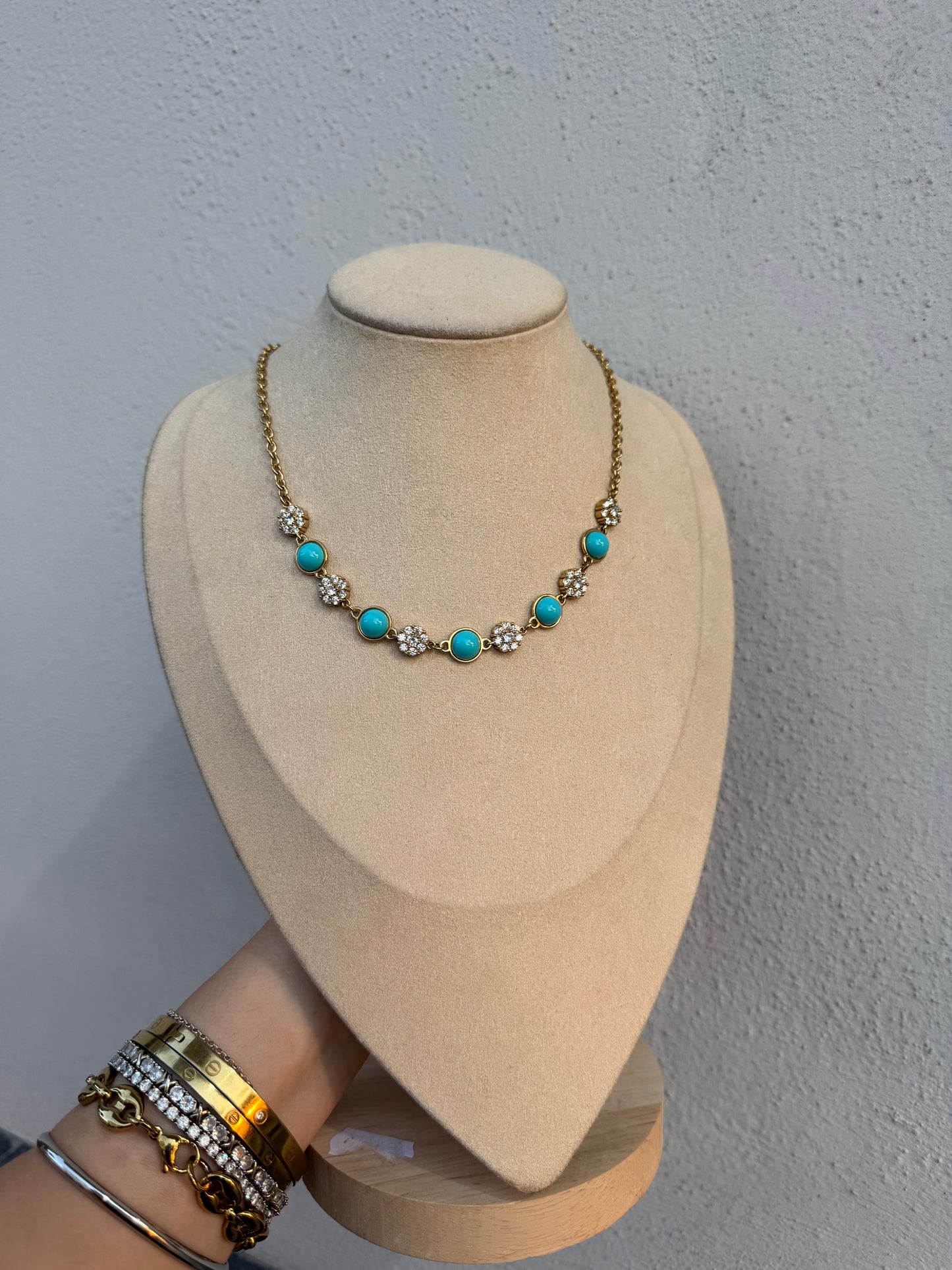 Girocollo flower turquoise