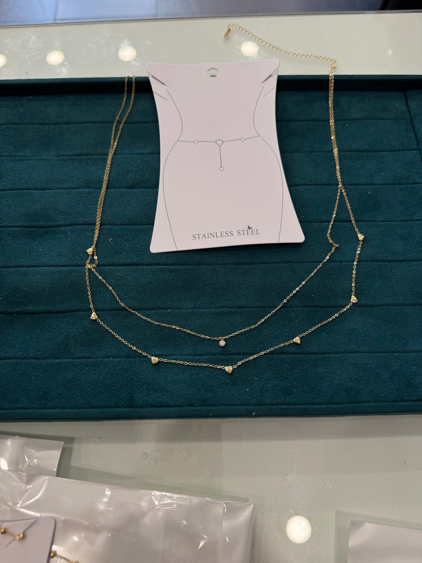 Body chain doppio filo micro cuori