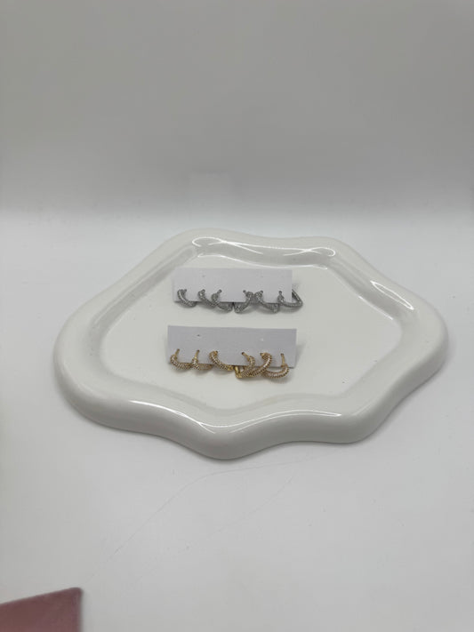 Set Hoops cuore pavè slim
