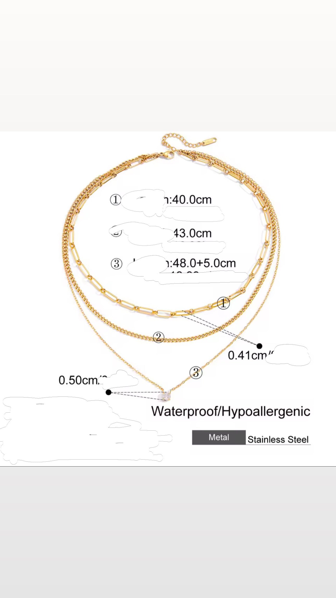 Collana 3 fili punto luce