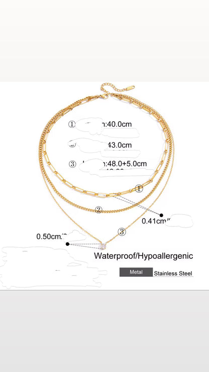 Collana 3 fili punto luce