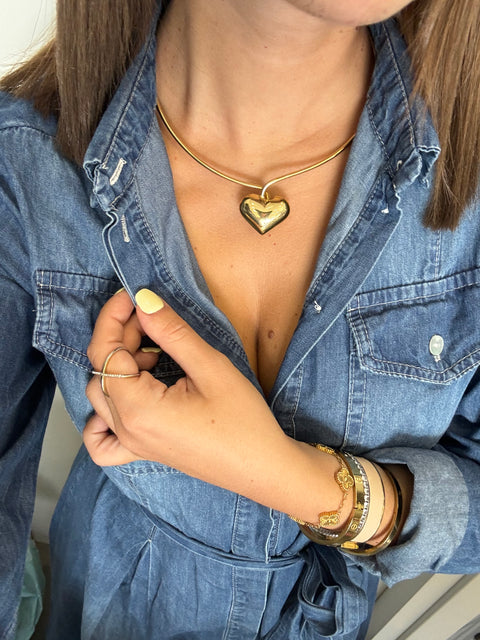 Collier rigido heart bomb