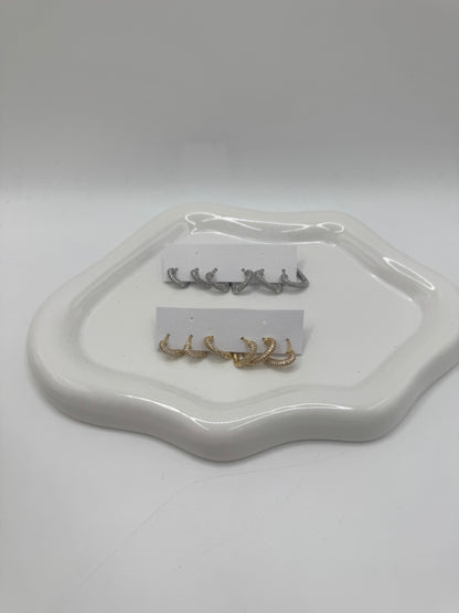 Set Hoops cuore pavè slim