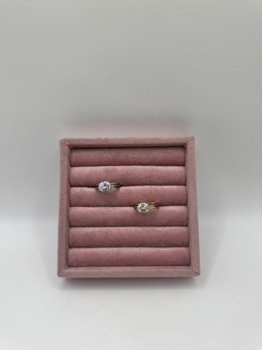 Anello tripla fascia taglio ovale