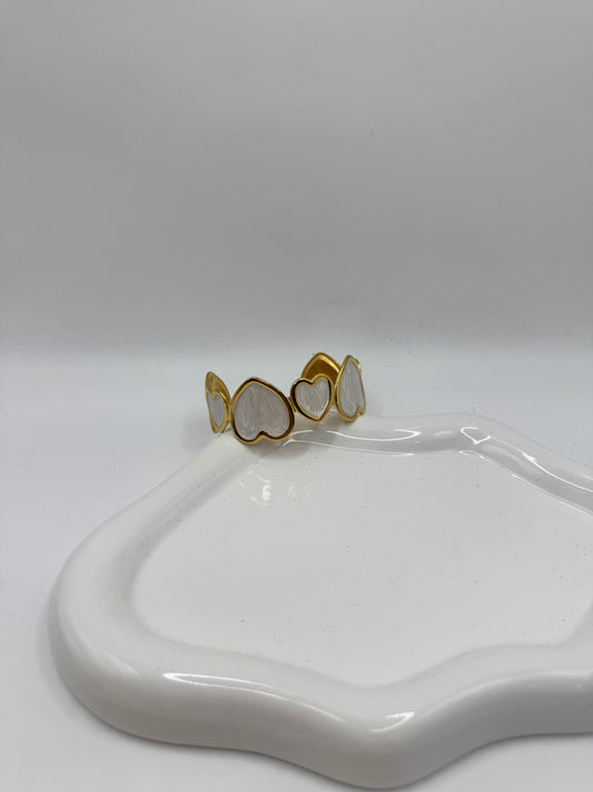 Bracciale cuori madreperlati