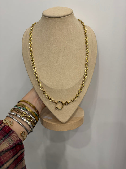 Collana catena con chiusura timone per charms
