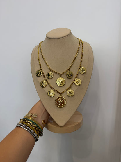 Collana doppio filo monete