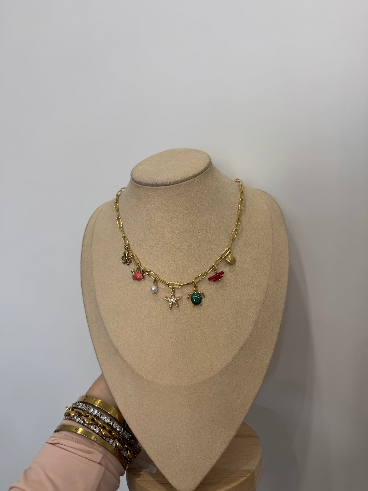 Collana mini charms tartaruga