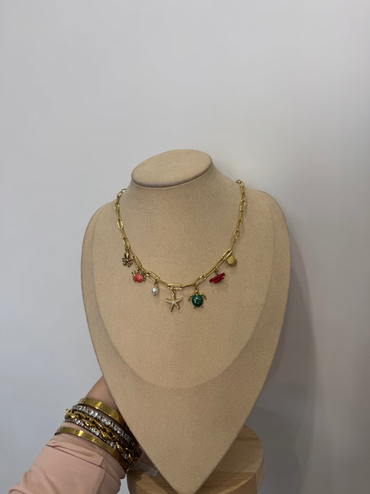 Collana mini charms tartaruga