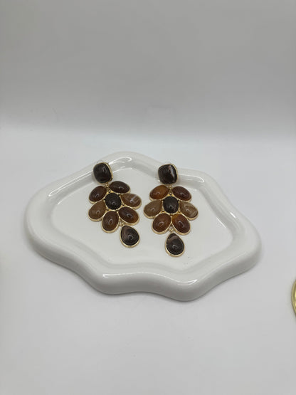 Orecchini pendenti sfumature marrone
