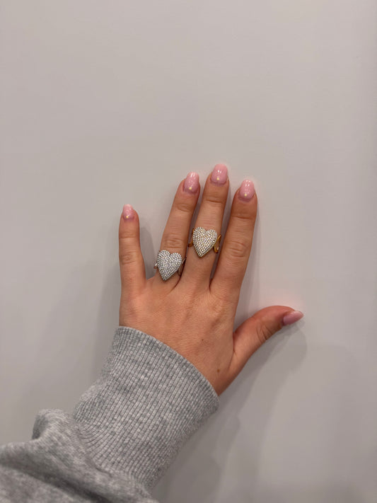 Anello multi cuori long