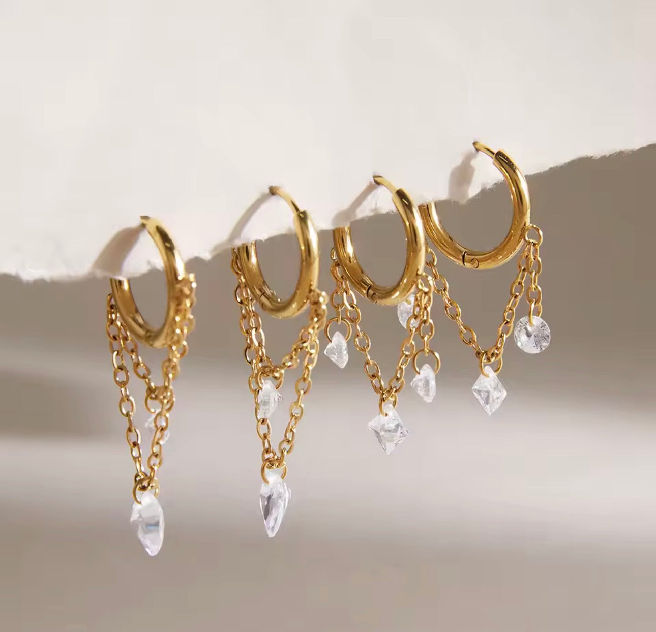 Hoops cristallo nudo pendant