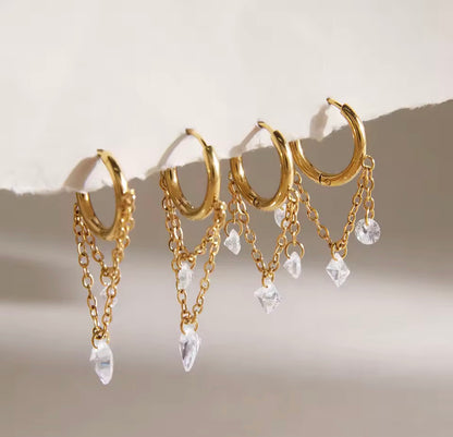 Hoops cristallo nudo pendant