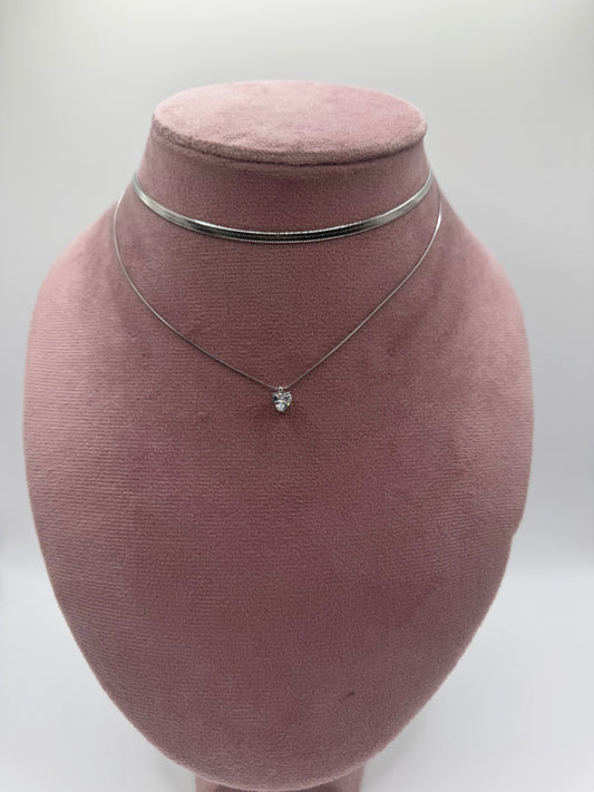 Collana doppio filo heart