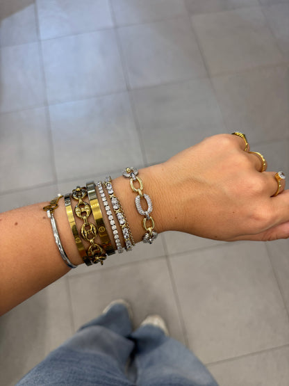 Bracciale catena bicolore