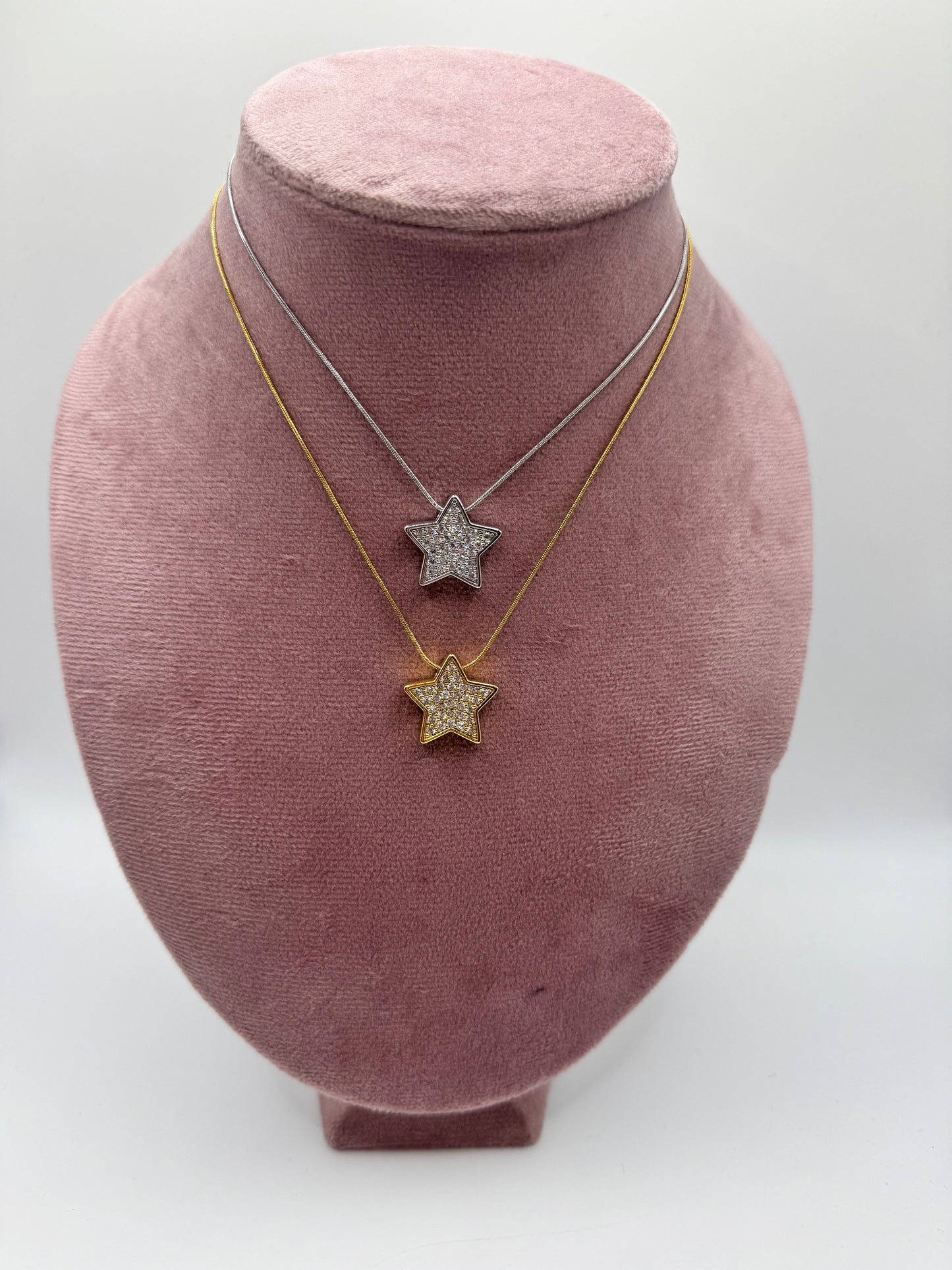 Collana stella pavé