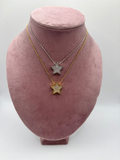 Collana stella pavé