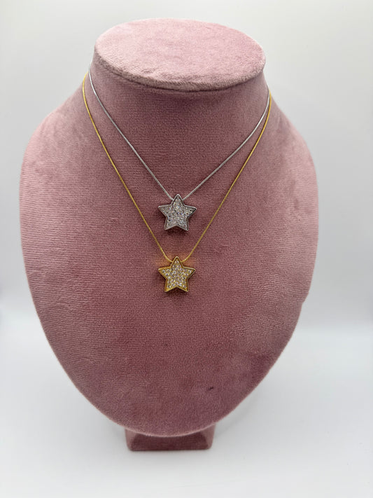 Collana stella pavé