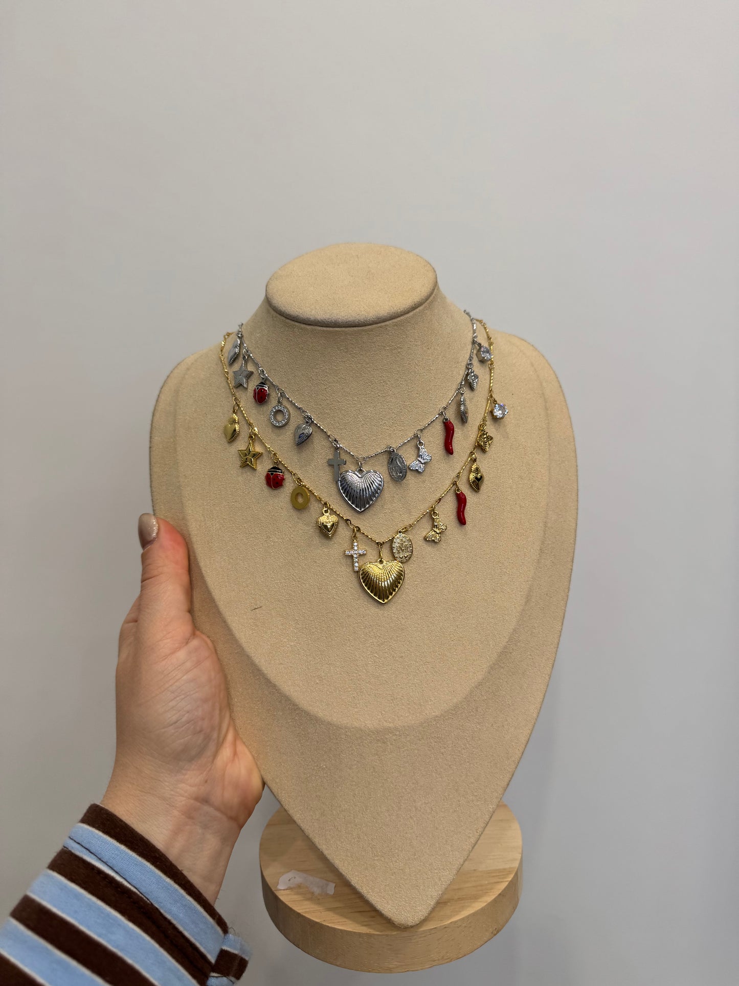 Collana charms cuore portafortuna
